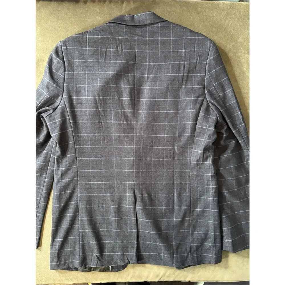 Men’s Mogu Plaid 3 Piece Suit Jacket 40 Pants 38 NWOT